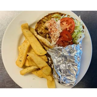 Salmon Pita (add $4 for Fries)
