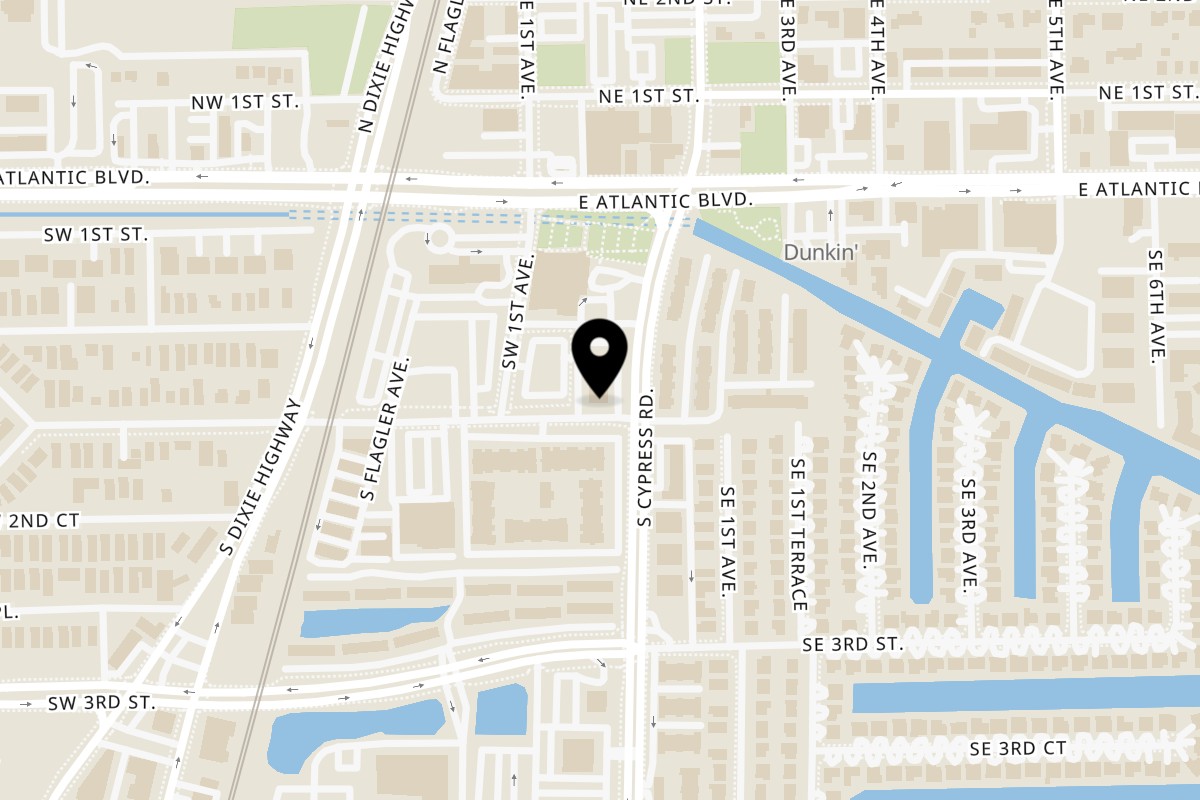 Map showing the location of The Gyro Joint on 165 S Cypress Rd in Pompano Beach